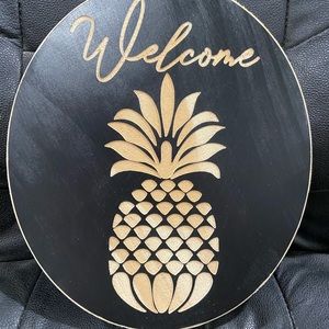 Welcome sign 11hx10w pine
